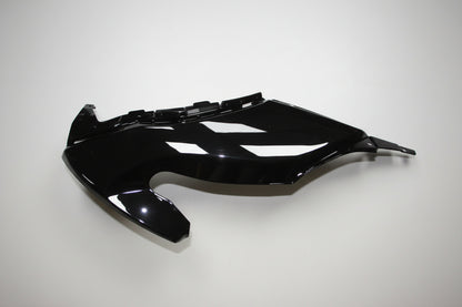 Black motorcycle fairing on a white background