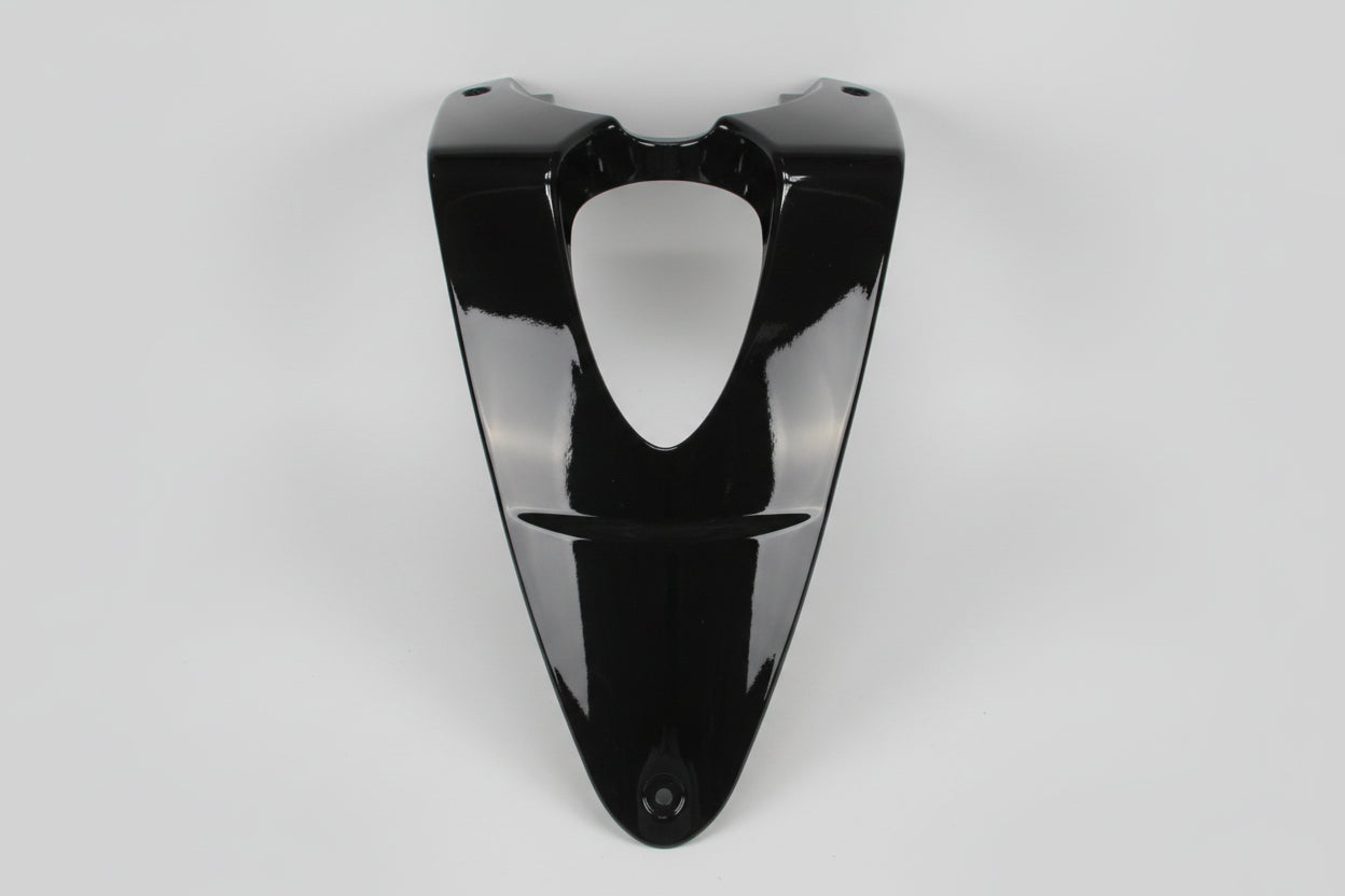 Black motorcycle fuel tank on a white background