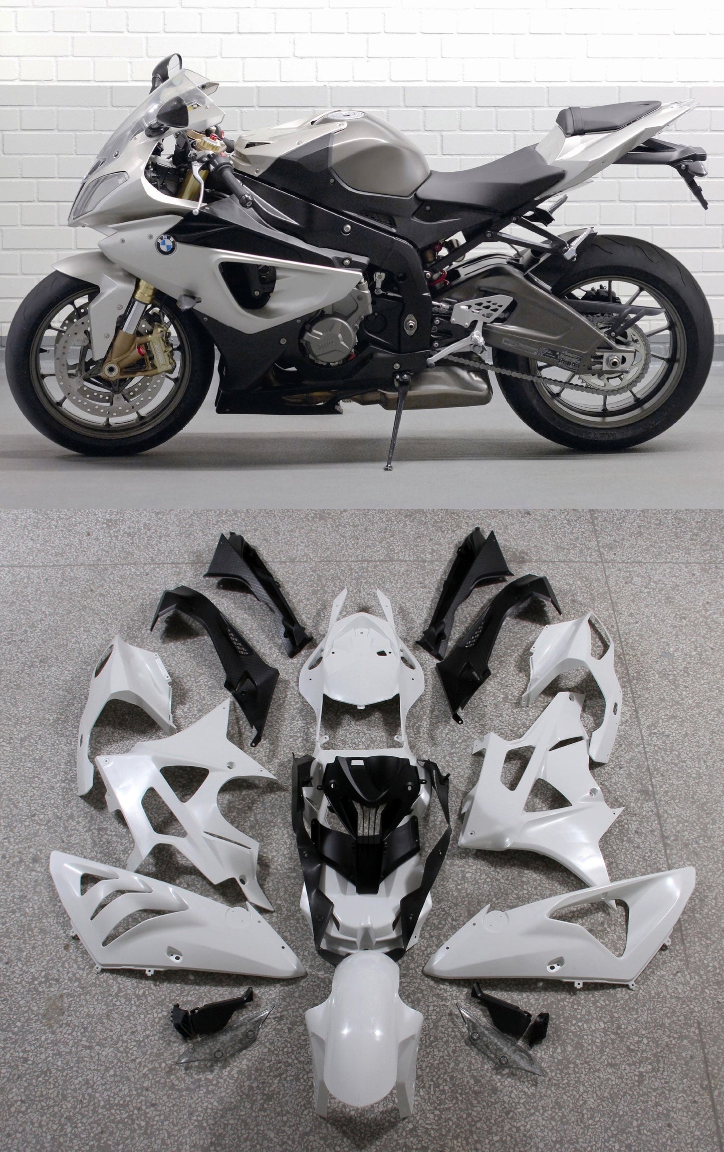 2009-2014 Fairings for BMW S1000RR Mineral Silver Metallic BMW  Generic