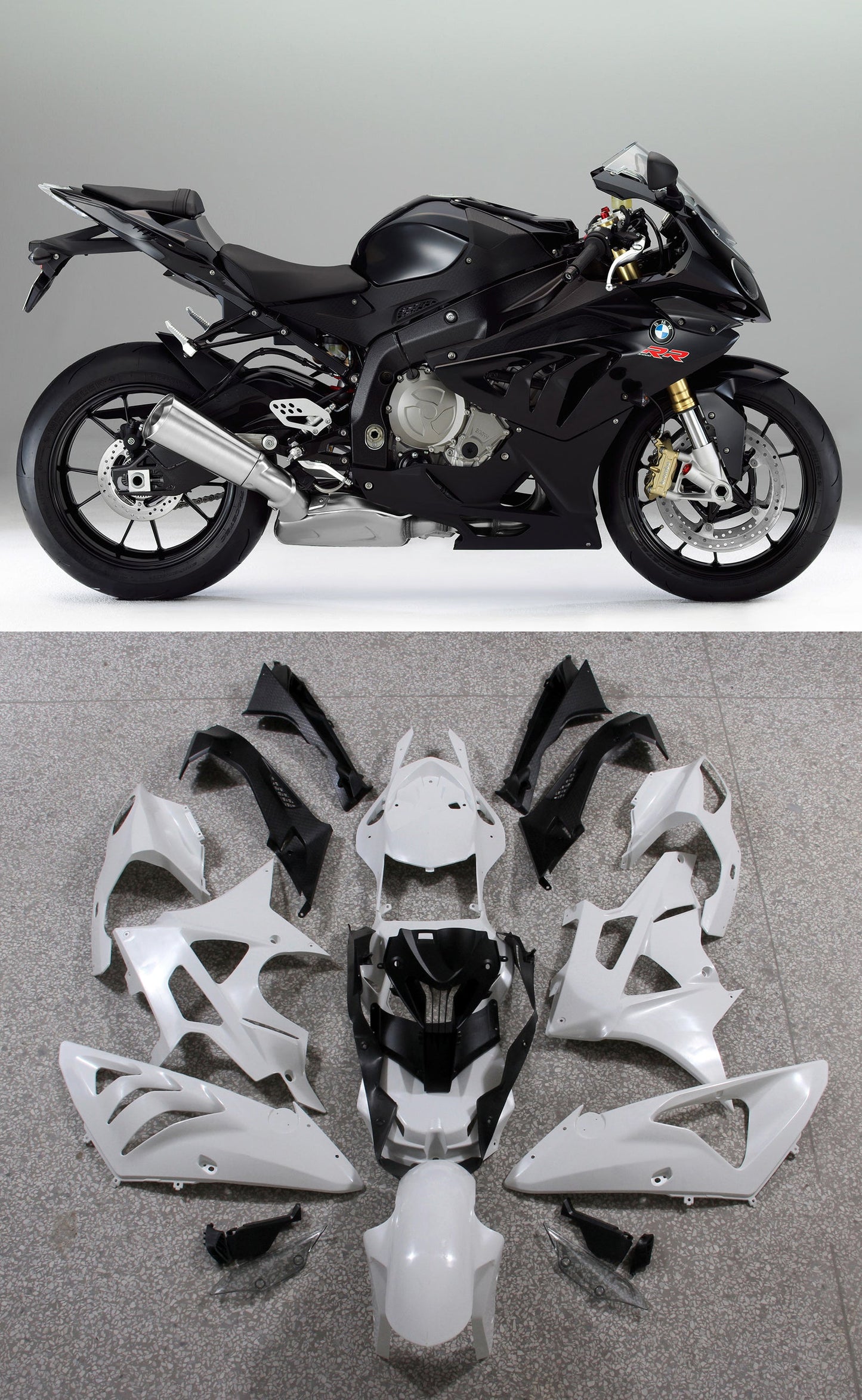 2009-2014 Fairings for BMW S1000RR Mineral Silver Metallic SRR Generic