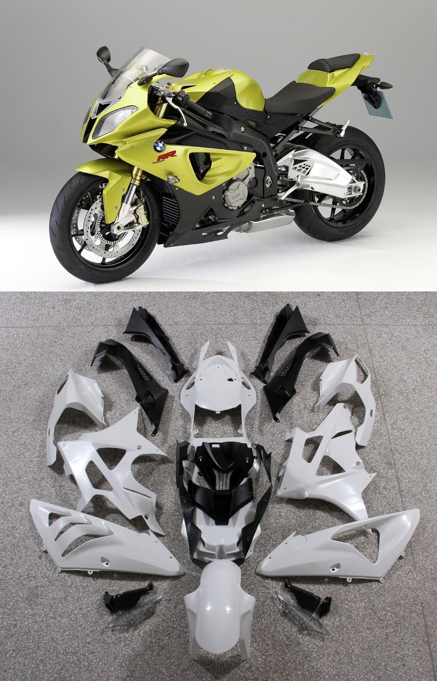 2009-2014 Fairings for BMW S1000RR Acid Green Metallic SRR Generic