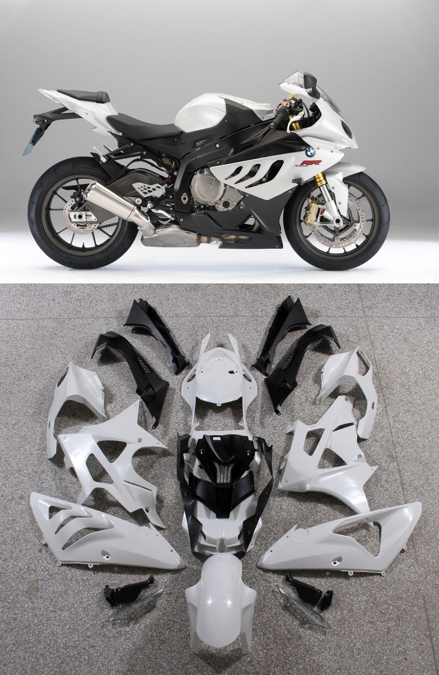2009-2014 Fairings for BMW S1000RR White SRR  Generic