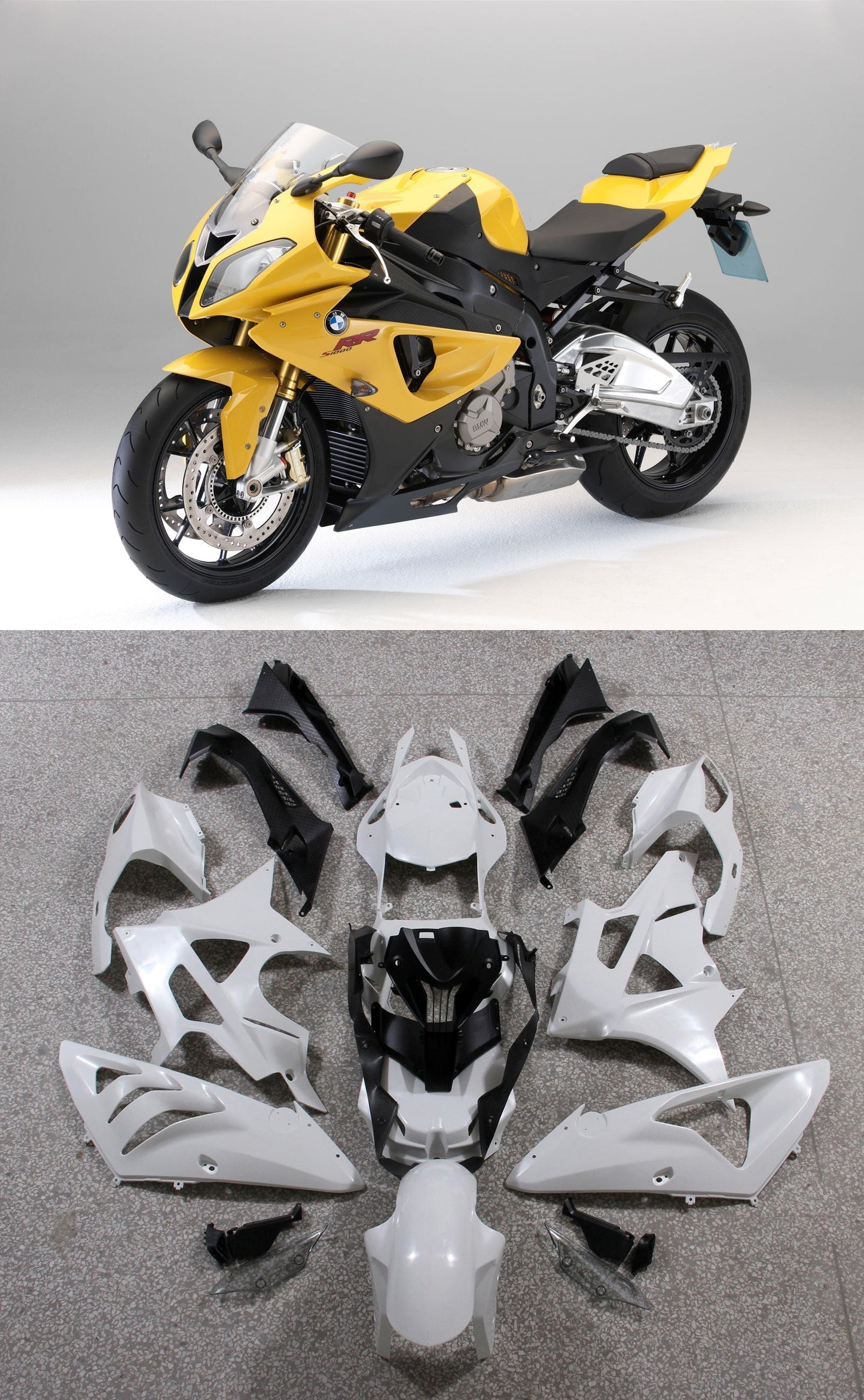 2009-2014 Fairings for BMW S1000RR Yellow SRR  Generic