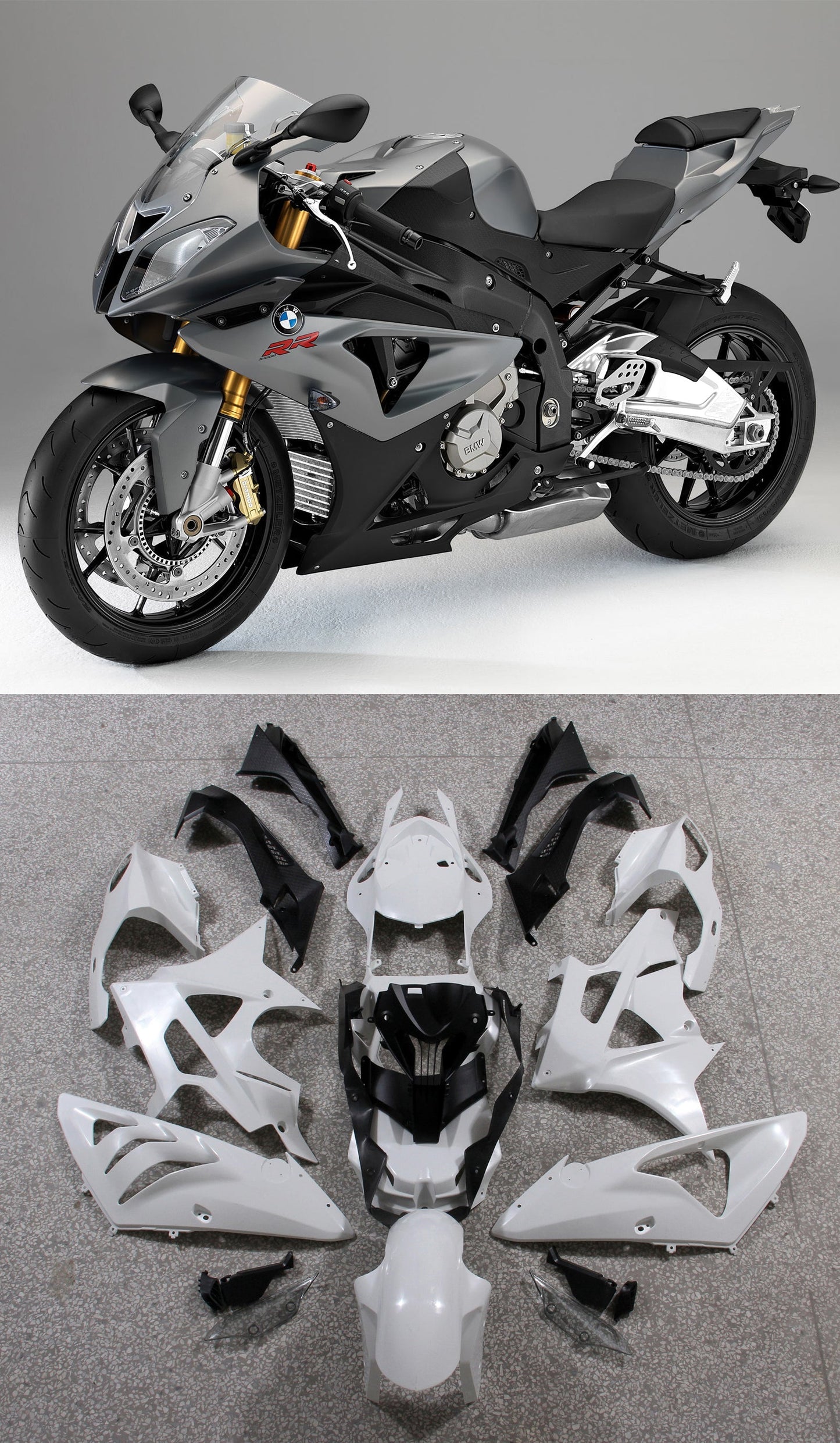 2009-2014 Fairings for BMW S1000RR Grey SRR  Generic