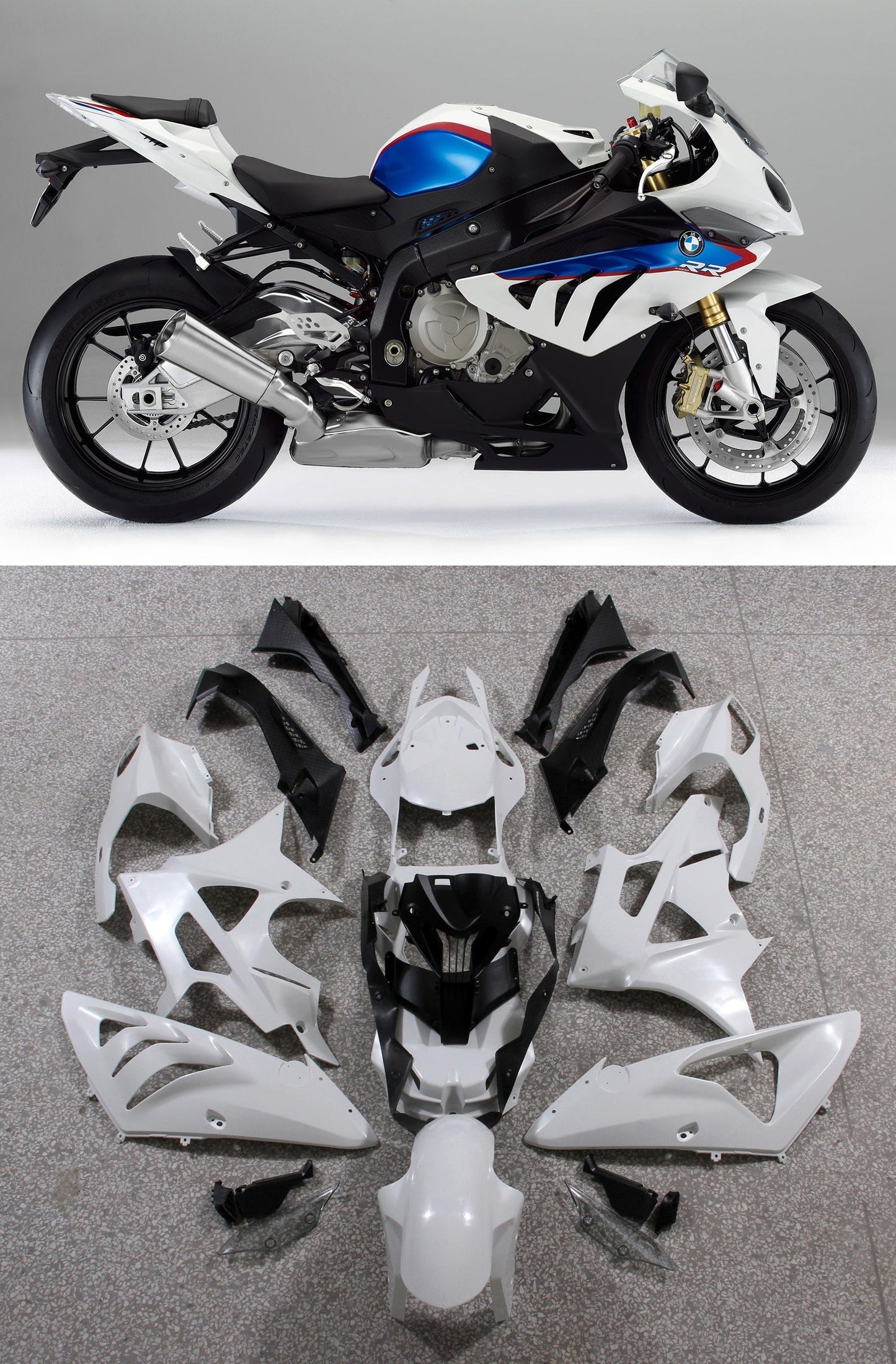 2009-2014 Fairings for BMW S1000RR White Blue SRR  Generic