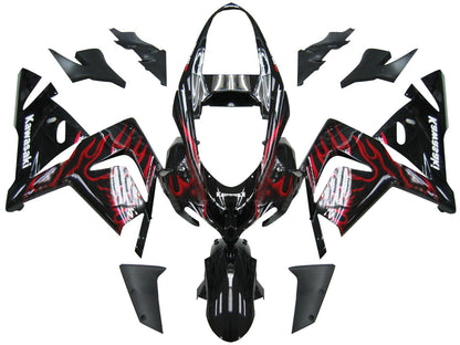2004-2005 Fairing Kawasaki ZX 10R Black & Red Flame Ninja  Generic