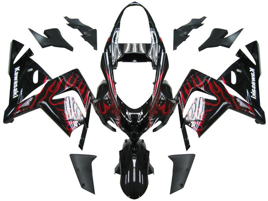 2004-2005 Fairing Kawasaki ZX 10R Black & Red Flame Ninja  Generic