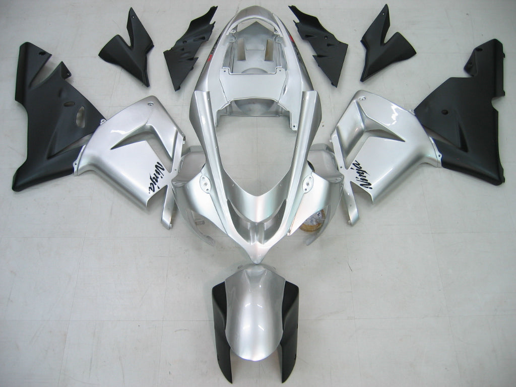 2004-2005 Fairings Kawasaki ZX 10R Silver Black Ninja  Generic