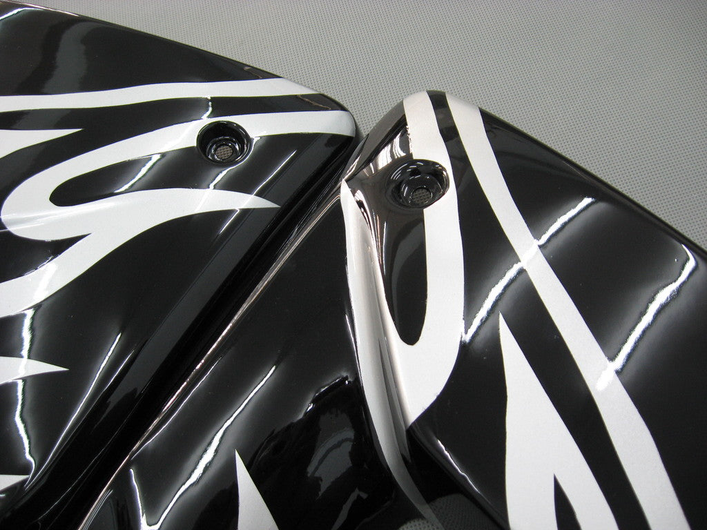 2004-2005 Fairings Kawasaki ZX 10R Black & Silver Flame Ninja  Generic