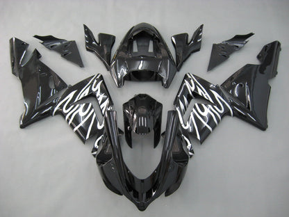 2004-2005 Fairings Kawasaki ZX 10R Black & Silver Flame Ninja  Generic