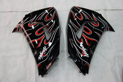 2006-2007 Fairings Kawasaki ZX 10R Black Red Flame  Generic