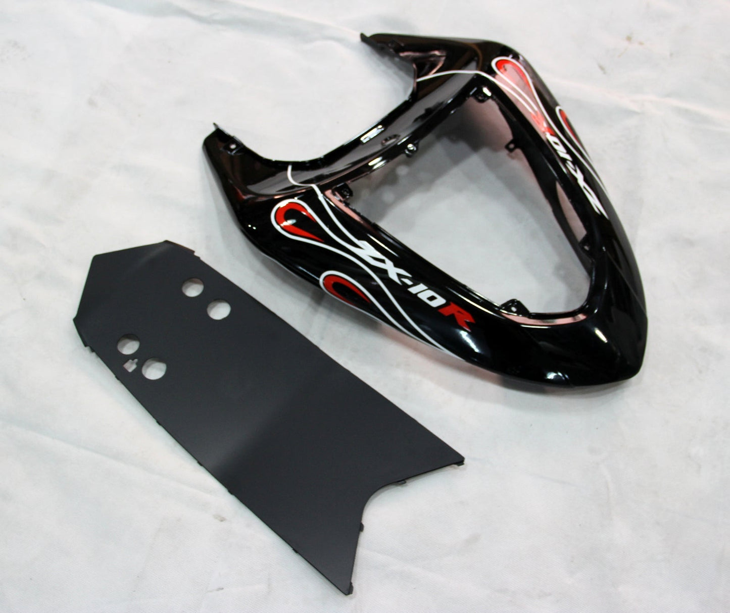 2006-2007 Fairings Kawasaki ZX 10R Black Red Flame  Generic