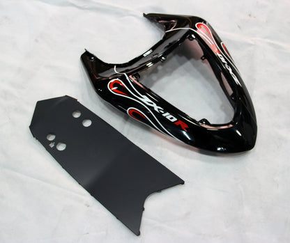 2006-2007 Fairings Kawasaki ZX 10R Black Red Flame  Generic