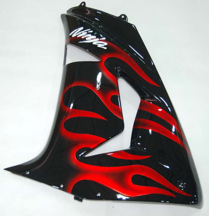 2006-2007 Fairings Kawasaki ZX 10R Black & Red Flame Ninja  Generic
