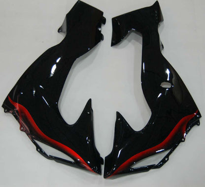 2006-2007 Fairings Kawasaki ZX 10R Black & Red Flame Ninja  Generic