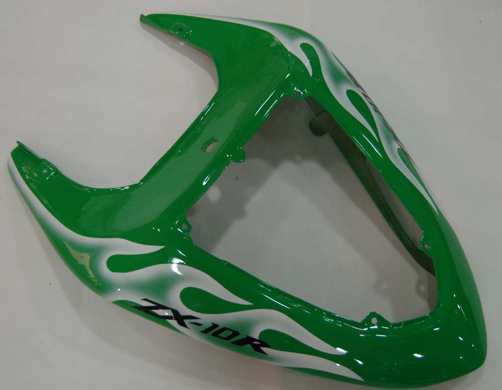 2006-2007 Fairings Kawasaki ZX 10R Green & White Flame Ninja  Generic