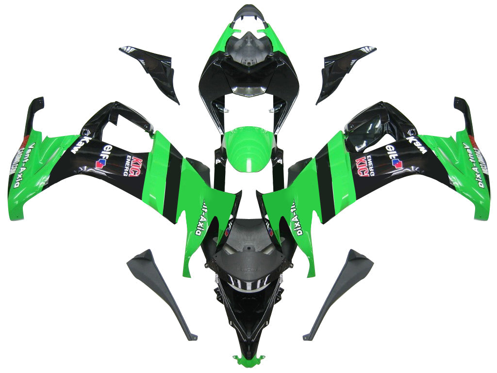 2008-2010 Fairings Kawasaki ZX10R Green Black ZX10R  Generic
