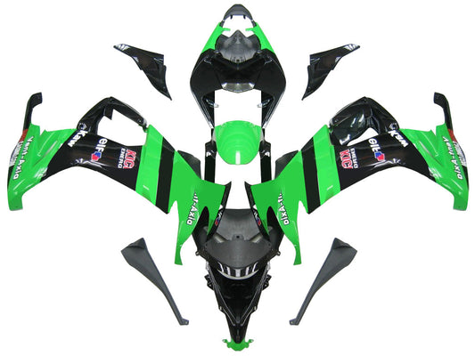 2008-2010 Fairings Kawasaki ZX10R Green Black ZX10R  Generic