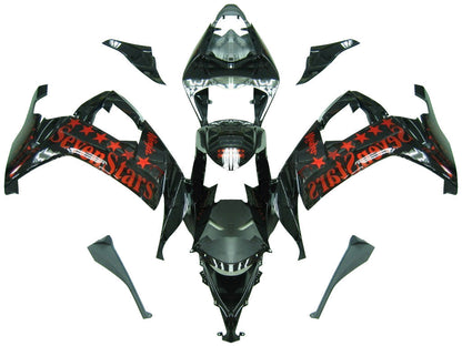 2008-2010 Fairings Kawasaki ZX10R Black Orange SevenStars  Generic
