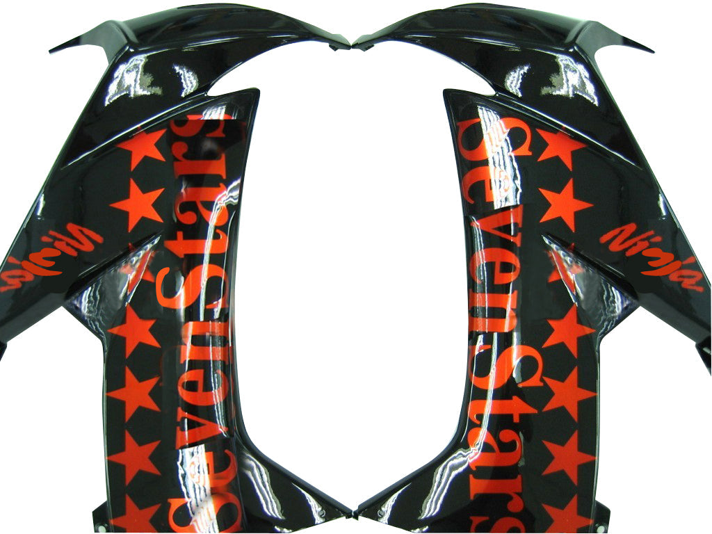 2008-2010 Fairings Kawasaki ZX10R Black Orange SevenStars  Generic