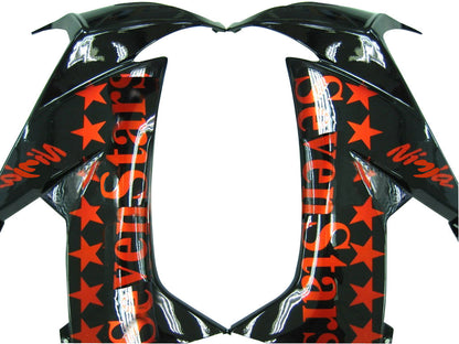 2008-2010 Fairings Kawasaki ZX10R Black Orange SevenStars  Generic