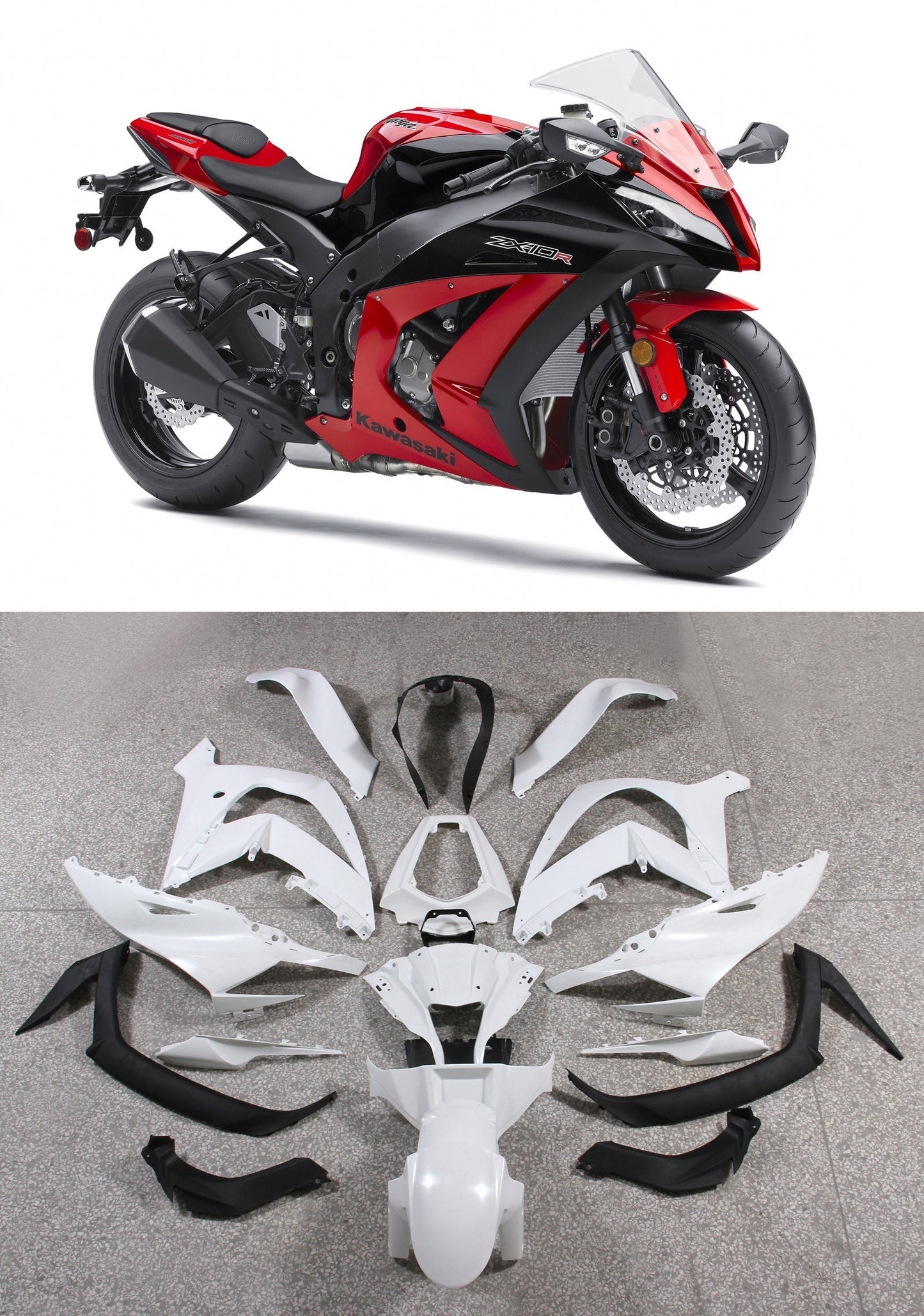 2011-2015 Fairings Plastics Kawasaki ZX10R Ninja Red  Generic