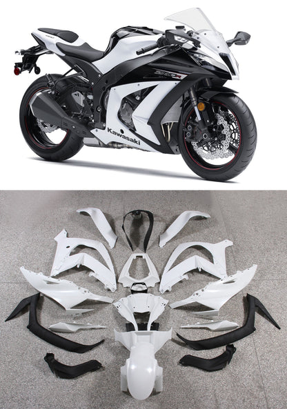 2011-2015 Fairings Plastics Kawasaki ZX10R Ninja White ZX10R  Generic