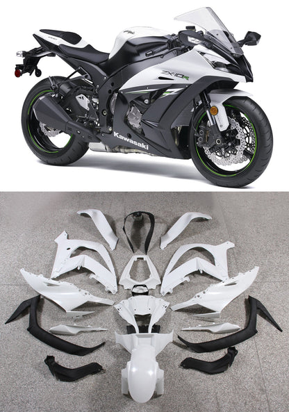 2011-2015 Fairings Plastics Kawasaki ZX10R Ninja White Black ZX10R  Generic