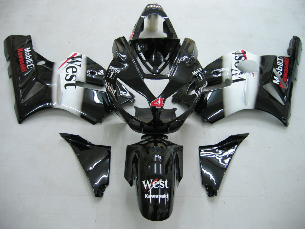 2002-2005 Fairings Kawasaki ZX12R Ninja Black White West  Generic