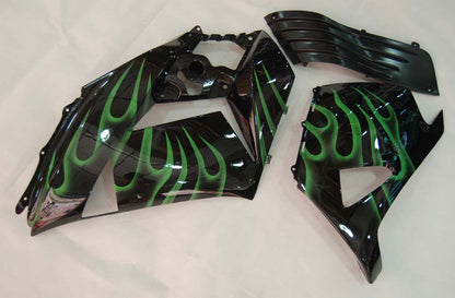 2006-2011 Fairings Kawasaki ZX14R Black & Green Flame Ninja  Generic