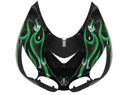 2006-2011 Fairings Kawasaki ZX14R Black & Green Flame Ninja ZX14R  Generic