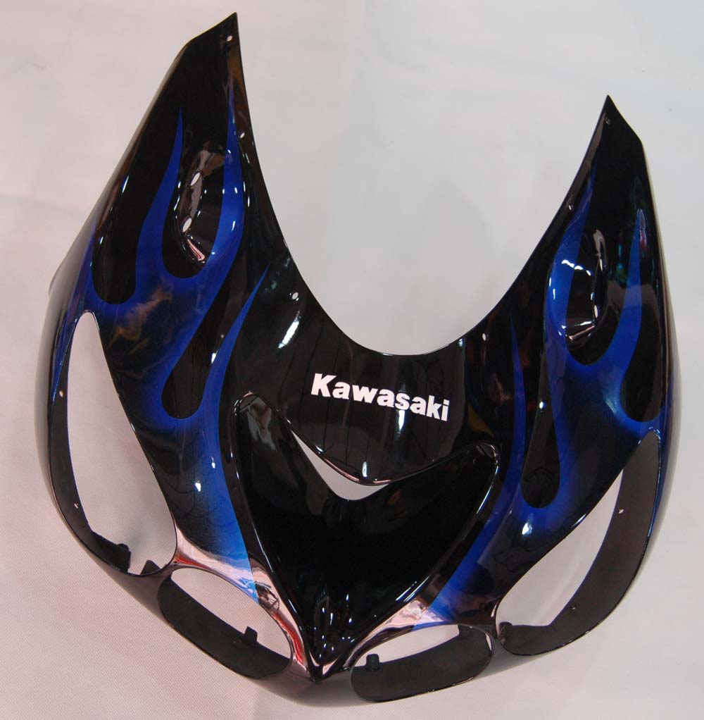 2006-2011 Fairings Kawasaki ZX14R Black & Blue Flame Ninja  Generic