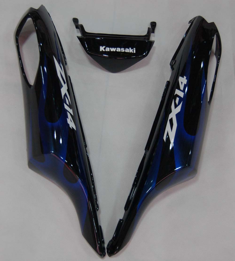 2006-2011 Fairings Kawasaki ZX14R Black & Blue Flame Ninja  Generic