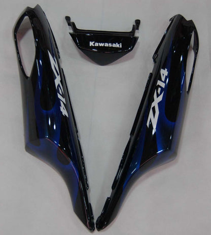 2006-2011 Fairings Kawasaki ZX14R Black & Blue Flame Ninja  Generic