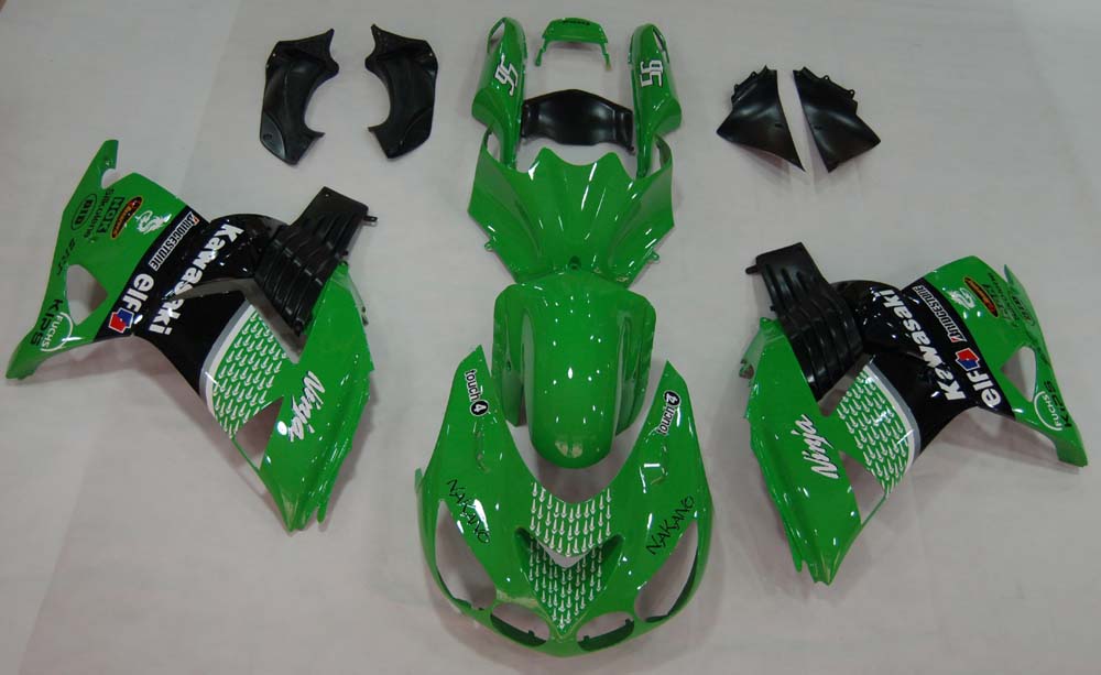 2006-2011 Fairings Kawasaki ZX14R Green Black No.56 Nakano  Generic