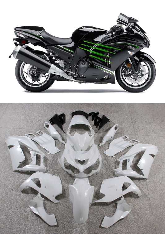 2012-2022 Fairings Plastics Kawasaki ZX14R Ninja Black Green  Generic