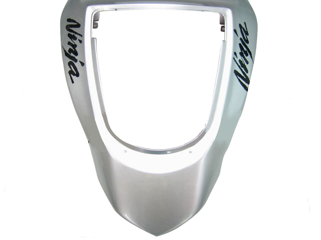 2003-2004 Fairings Kawasaki ZX6R 636 Silver & Red Flame Ninja  Generic