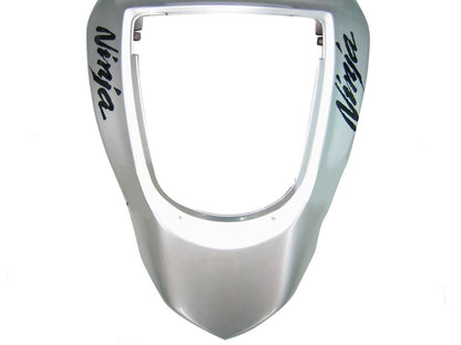 2003-2004 Fairings Kawasaki ZX6R 636 Silver & Red Flame Ninja  Generic