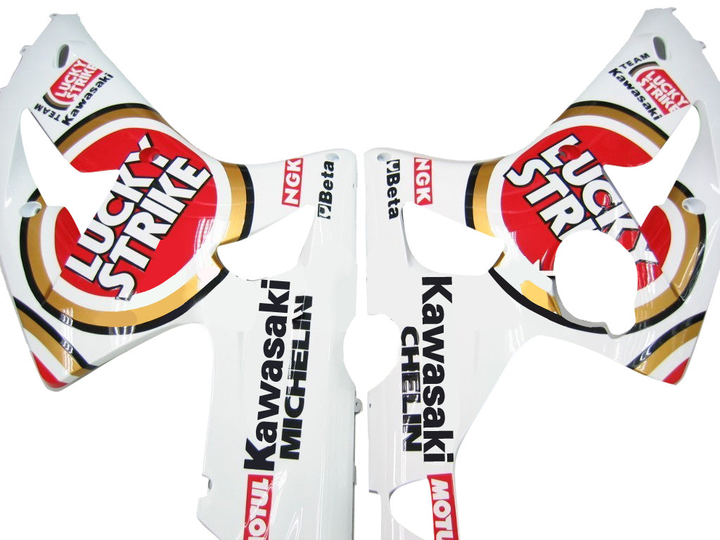 2003-2004 Fairings Kawasaki ZX6R 636 White Red Lucky Strike Ninja  Generic