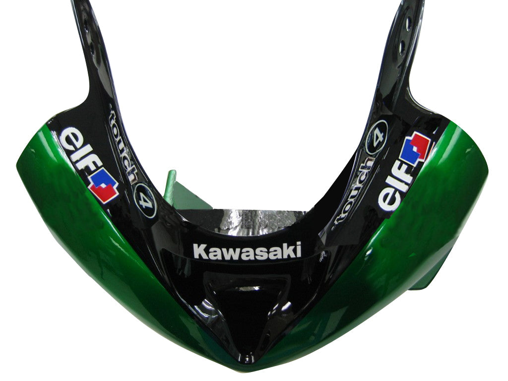 2003-2004 Fairings Kawasaki ZX6R 636 Green Black elf   Generic