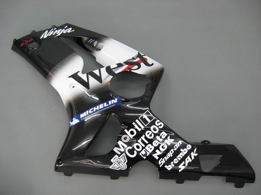 2003-2004 Fairings Kawasaki ZX6R 636 Black West Ninja  Generic
