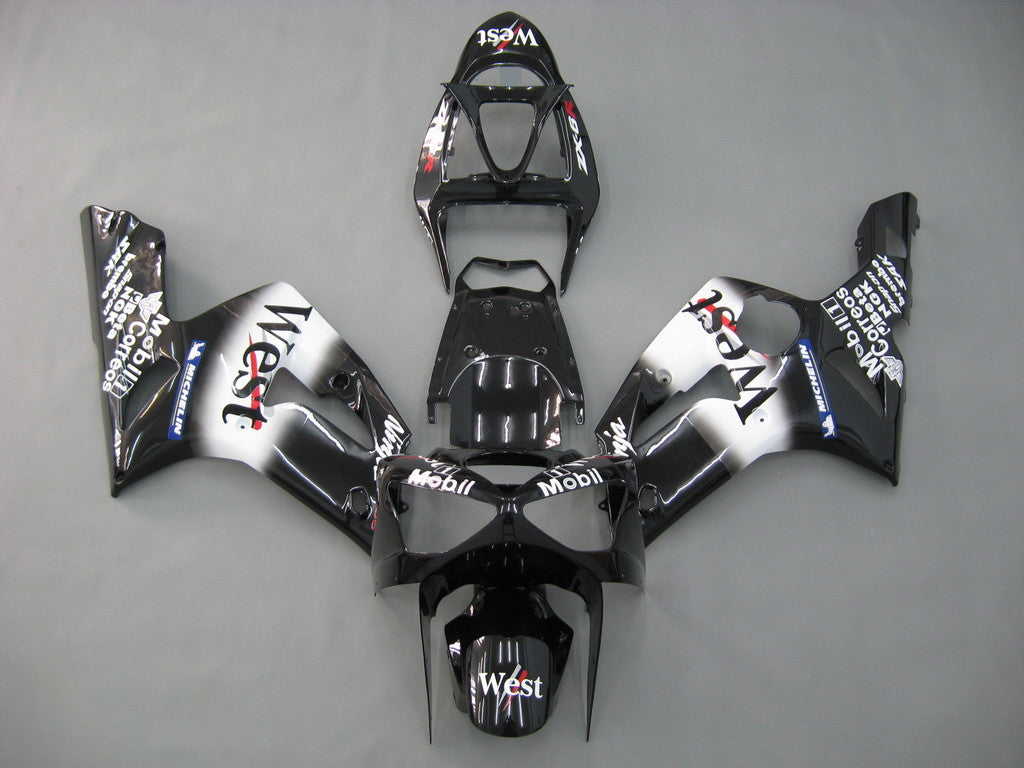 2003-2004 Fairings Kawasaki ZX6R 636 Black West Ninja  Generic