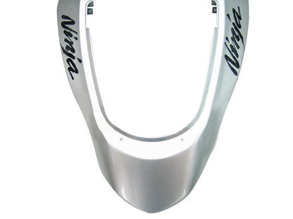 2003-2004 Fairings Kawasaki ZX6R 636 Silver & Blue Flame Ninja  Generic