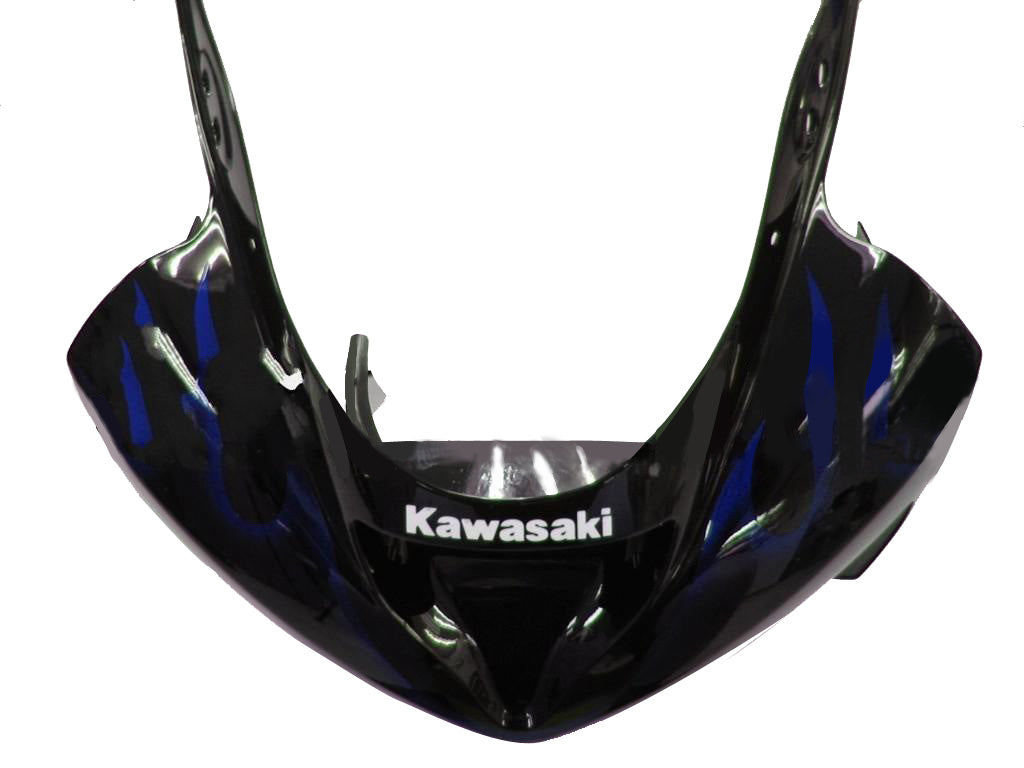 2003-2004 Fairings Kawasaki ZX6R 636 Black & Blue Flame Ninja  Generic