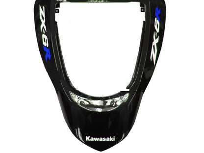2003-2004 Fairings Kawasaki ZX6R 636 Black & Blue Flame Ninja  Generic
