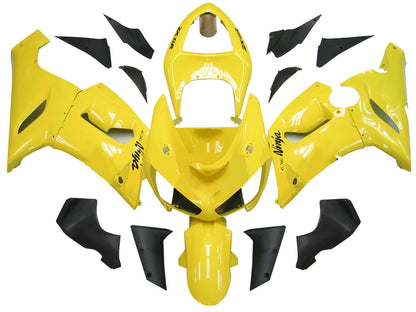 2005-2006 Fairings Kawasaki ZX6R 636 Yellow Black Ninja  Generic