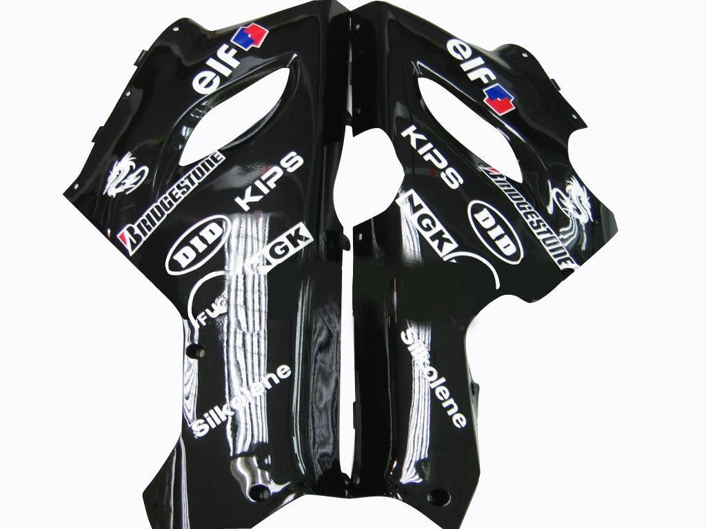 2005-2006 Fairings Kawasaki ZX6R 636 White Black elf ZX6R  Generic