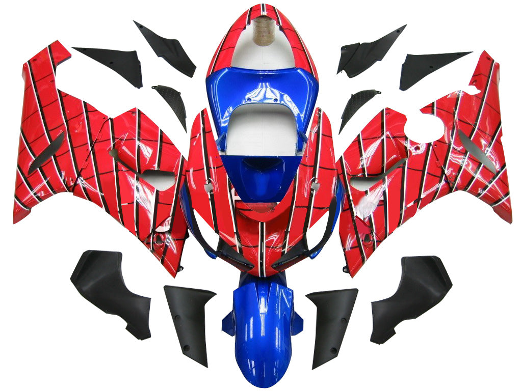 2005-2006 Fairings Kawasaki ZX6R 636 Red & Blue Spider Man  Generic