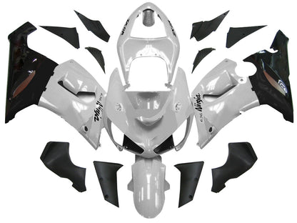 2005-2006 Fairings Kawasaki ZX6R 636 Silver Black Ninja  Generic
