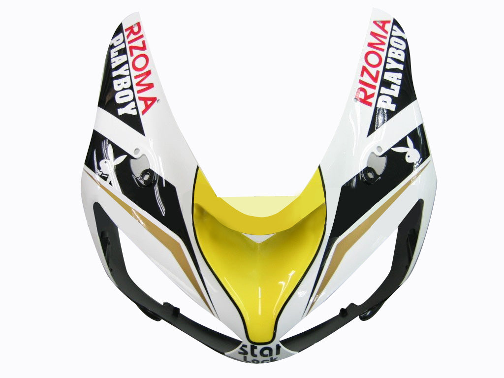 2005-2006 Fairings Kawasaki ZX6R 636 Black White Yellow Playboy  Generic